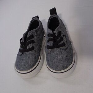 Vans Atwood Kids Low Slip On Shoes Gray Chambray Toddler Boy's Size 5